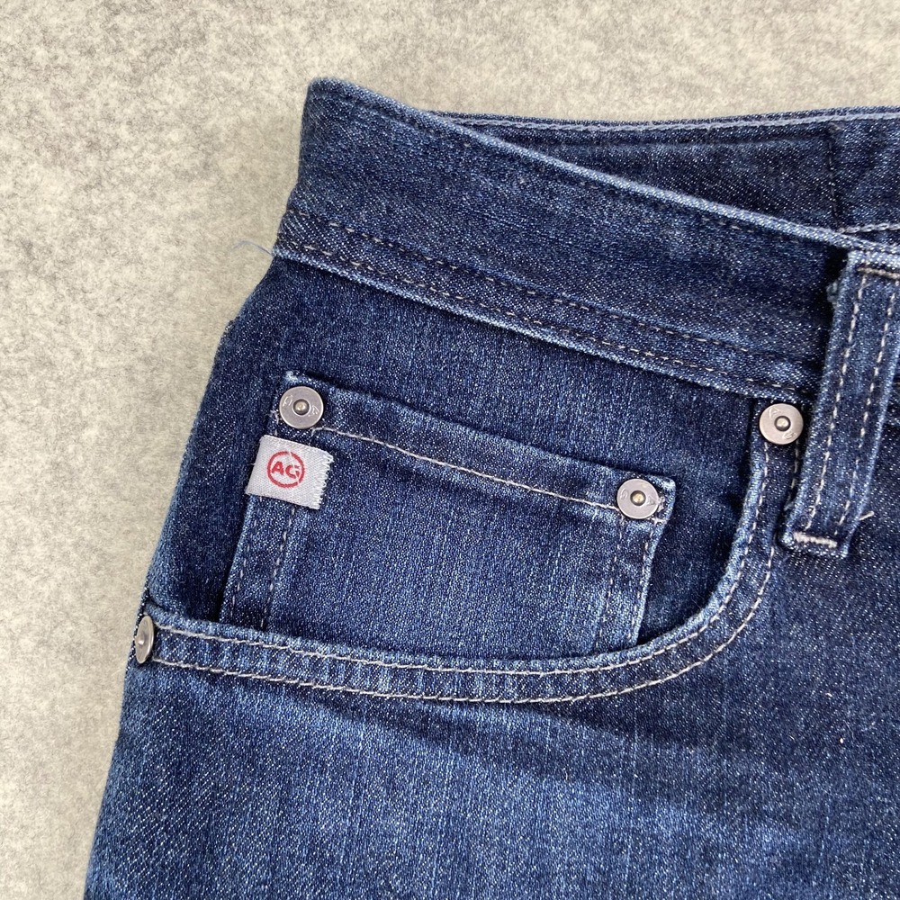 AG Adriano Goldschmied Everett Slim Straight Jeans Mens 34x22 Hemmed Dark Blue - Picture 5 of 16